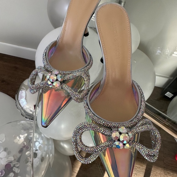 MACH & MACH Double Bow Holographic Mules / Heels - Picture 4 of 15
